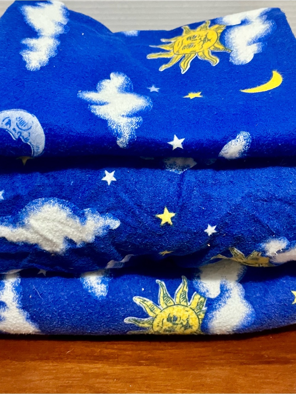Vtg 90s Celestial Full Sheet Set 100% Cotton Sun Moon Stars Whimsigoth